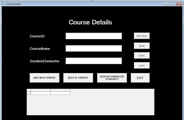 Form Course Details - Student Management