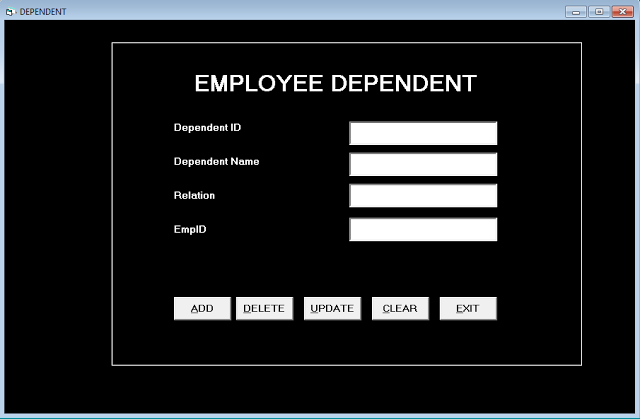 Form Dependent - Employee Record Management System
