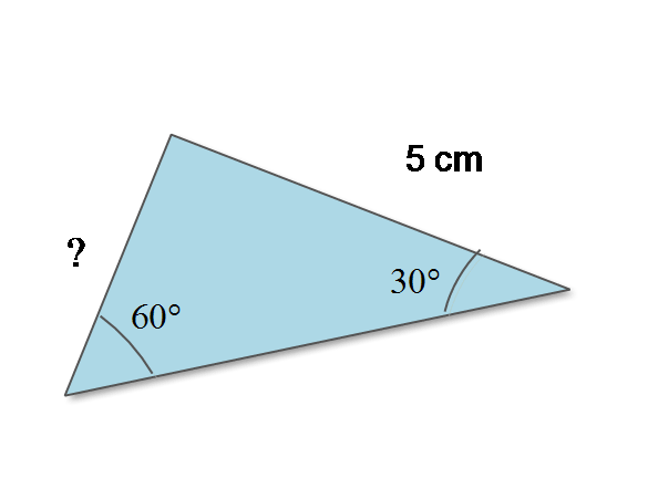 Figure 3: Two Angles and 1 Side for Law of Sine Problems