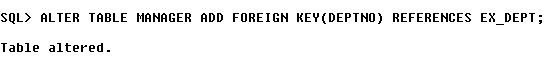 Figure 4: Alter Table MANAGER for Foreign Key - Success