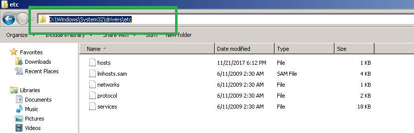 The Windows/System32/Drivers/etc has important network related configurations 