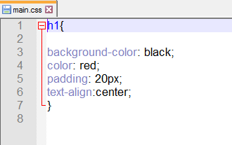 Add CSS code to the main.css file