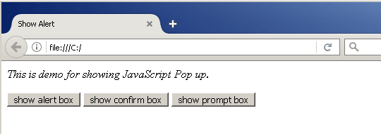 Output 1- Buttons JavaScript