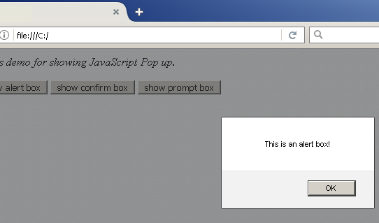 Output 2 - Alert Box