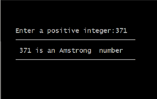 Output - C Program to check if a number is Armstrong number or not