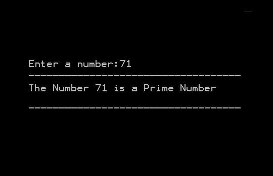 Output - C Program to Check a Number if Prime or Not