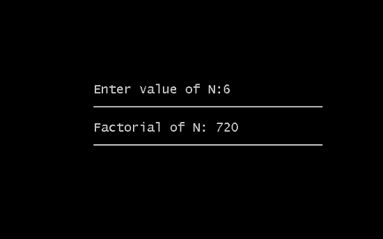 Output-Factorial without Recursion