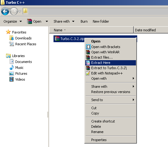 Extract Turbo C++