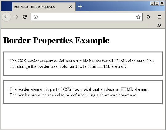 Output - Border Properties