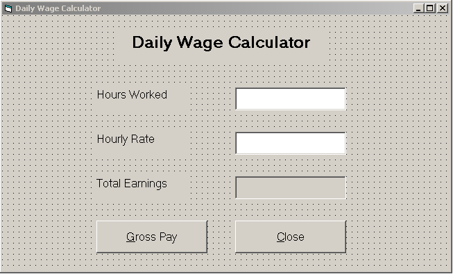 Interface - Wage Calculator