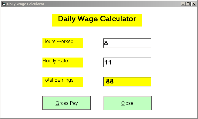 Testing Wage Calculator