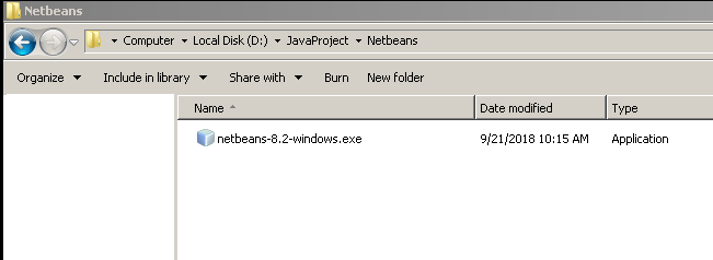 Netbeans setup file