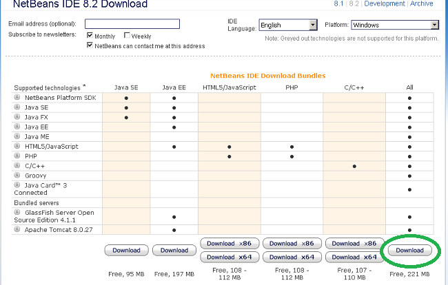 download netbeans 8.2 free