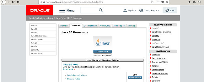 Oracle Java Download Page