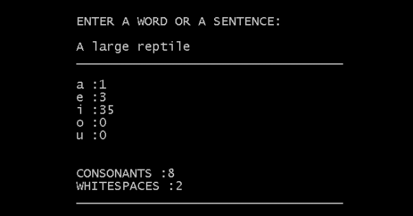 tutorial math binary of Vowels Frequency NotesforMSc  C Program  Count to