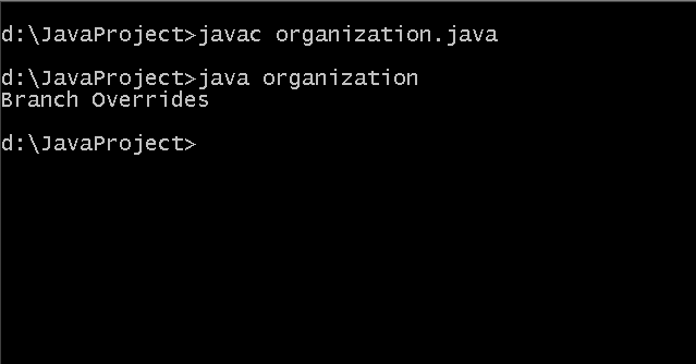 Output - Extending Java class