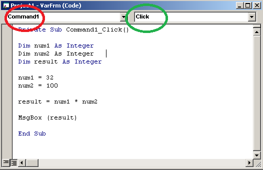 Figure 2 - Code for Command button