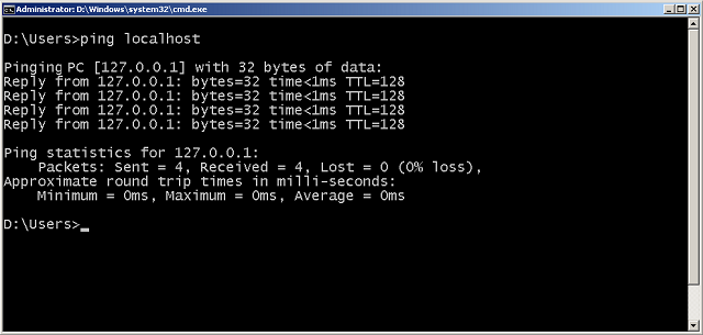 ping localhost