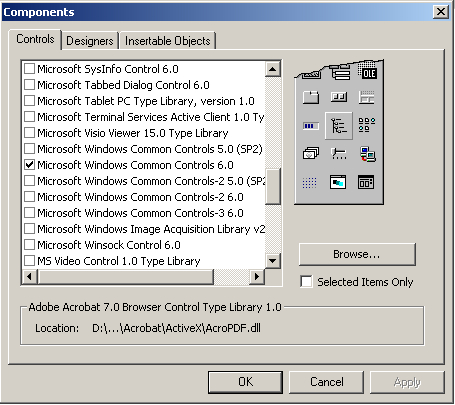 Dialog controls