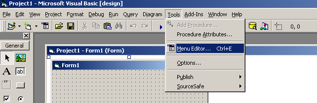 Open Menu Editor under Tools