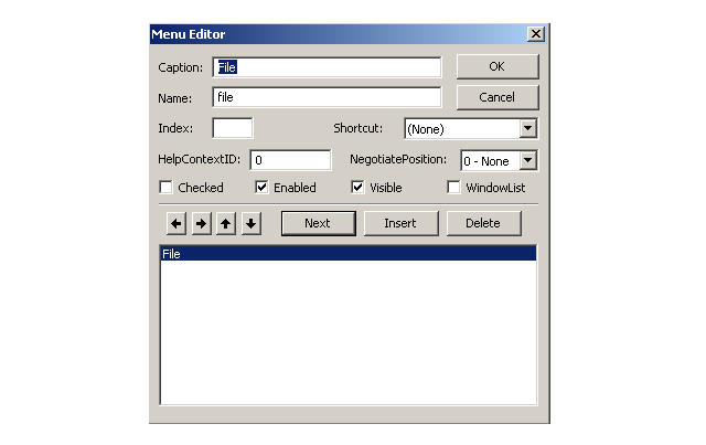 Menu Editor