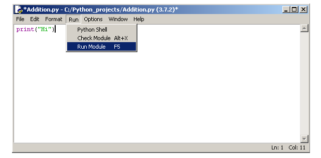 Execute Python Script from Run > Run Module