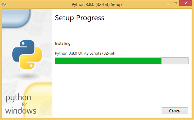 Python setup installs the software 
