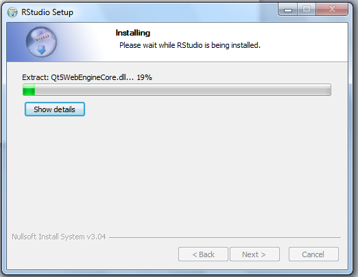 RStudio will install the files