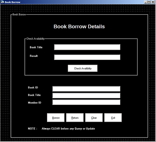 Library Management - frmBorrow