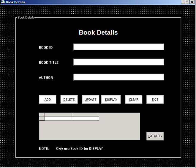 Library Management - frmBook to view book details.