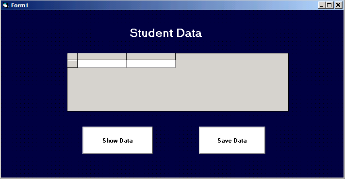 Form to show persistent student record