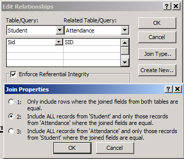 Figure10-Student to Attendance table is one-to-many