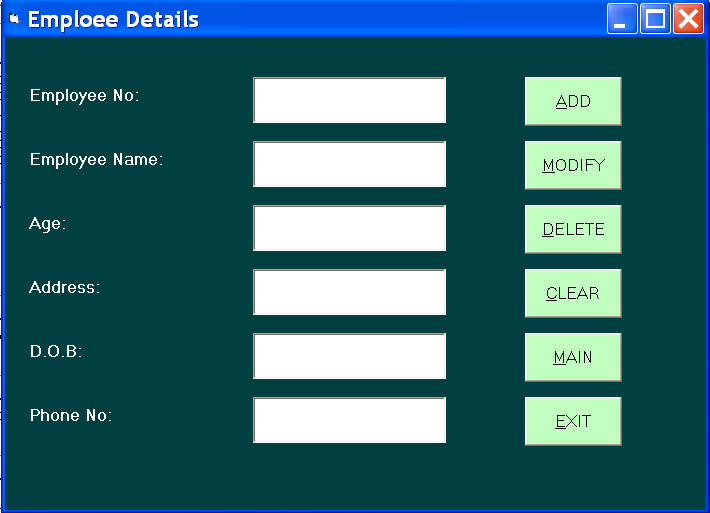 Figure 7 - Employee Details Form of Payroll Processing System