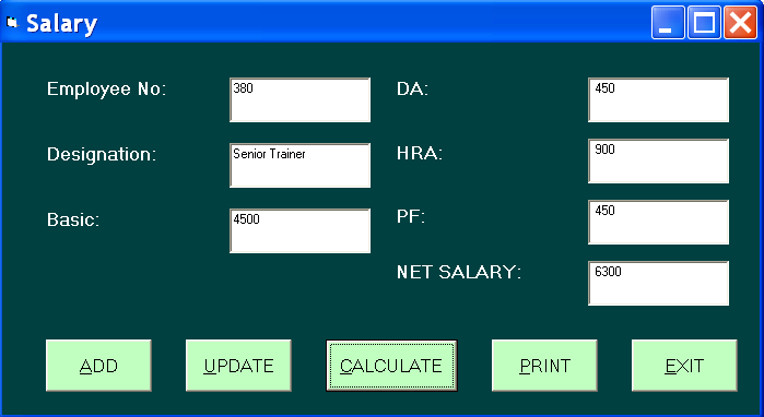Figure 14 - Test 4 -Net Salary and Other Details Processed
