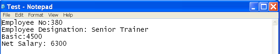 Figure 16 - Test 6 - Print Output to Text File