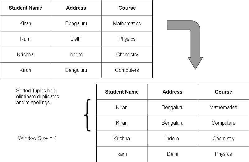 Figure 2 - Sorted Neighborhood Technique