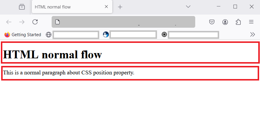 HTML normal flow for block elements.