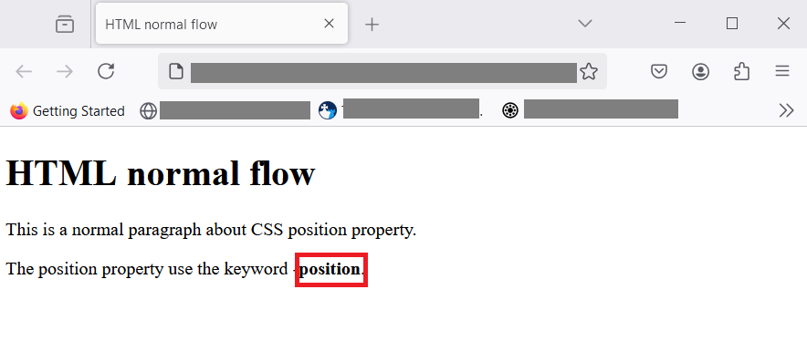 html normal flow with inline element.