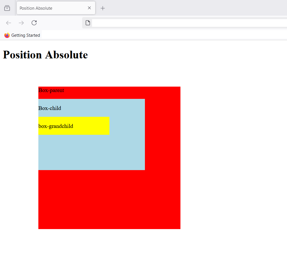 Figure 7: The element in absolute positioning is positioned relative to its ancestor element.