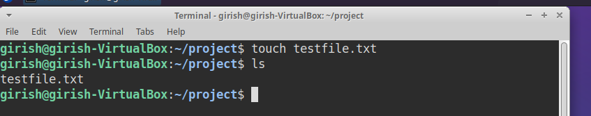 Figure 13: Create a text file to test the git workflow