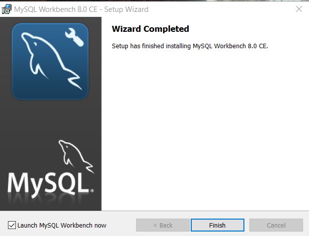 Figure 17 - Finish the MySQL Workbench installation