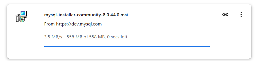 Figure 2 - Finish downloading the mysql-installer.msi and run the setup
